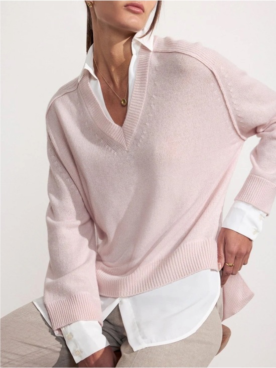 Brochu Walker Sweaters - Brochu Walker The Layer Looker Cashmere Blend V Neck Sweater Paloma M